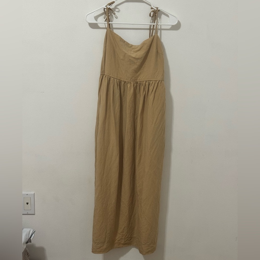 Uniqlo Tan Smocked Dress